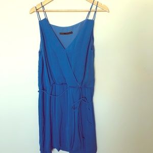 Zara Blue Silky Sun Dress